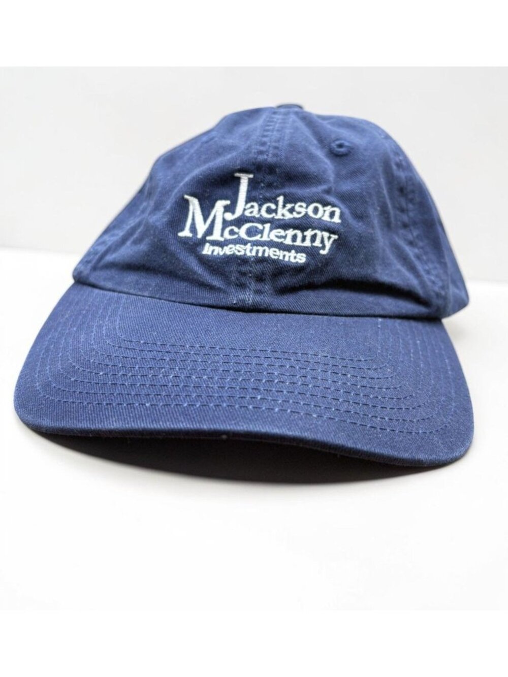 Jackson McClenny Investments Hat Blue Strapback Cap Embroidered Logo